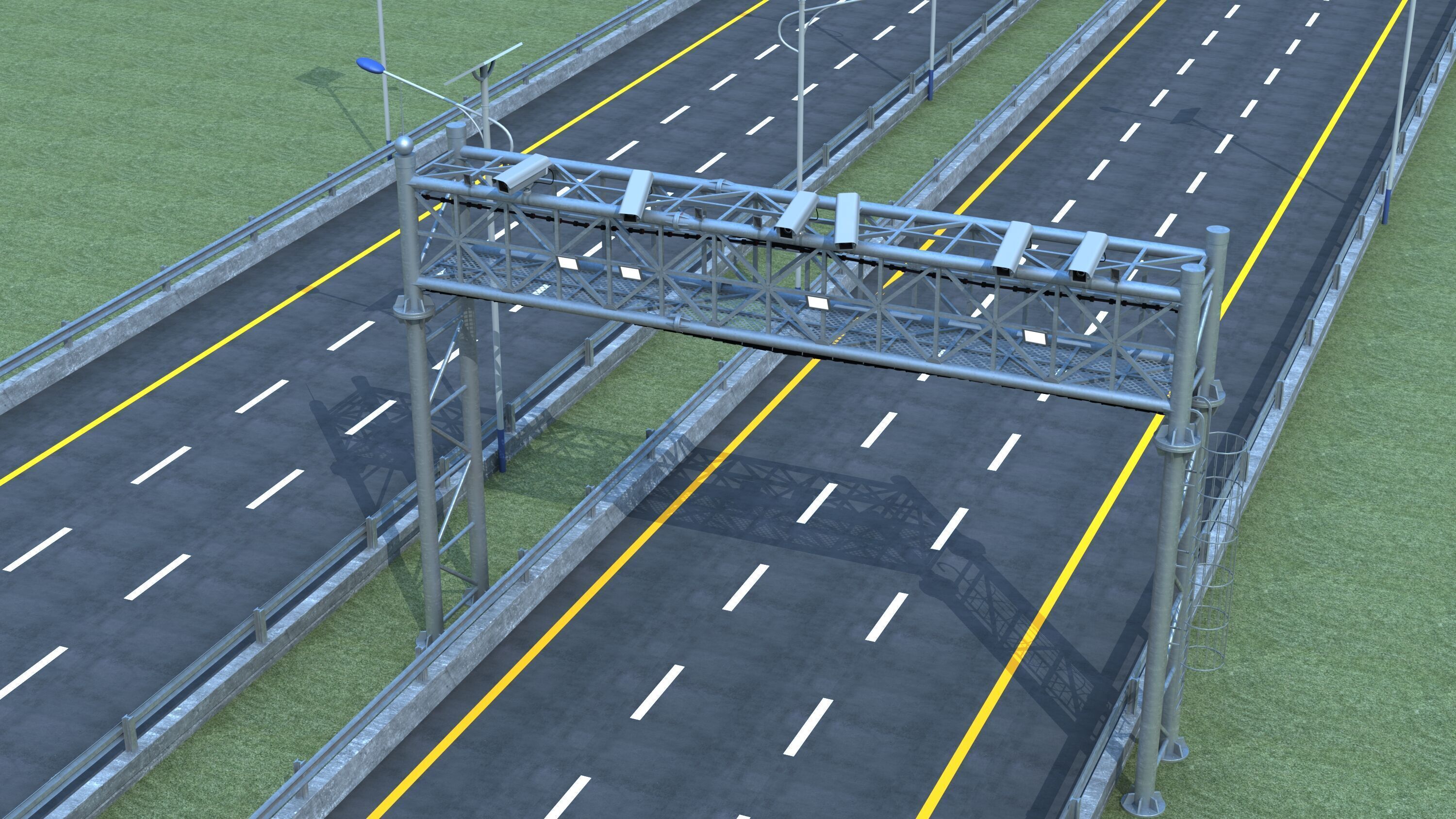 Highway Sign 3D model_2