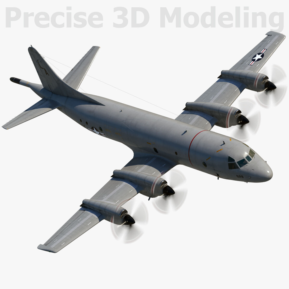 P-3 Orion Low-poly 3D model_14