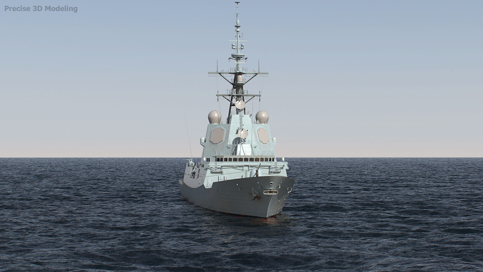 Military Ship air warfare destroyer HMAS Hobart  3D model_9