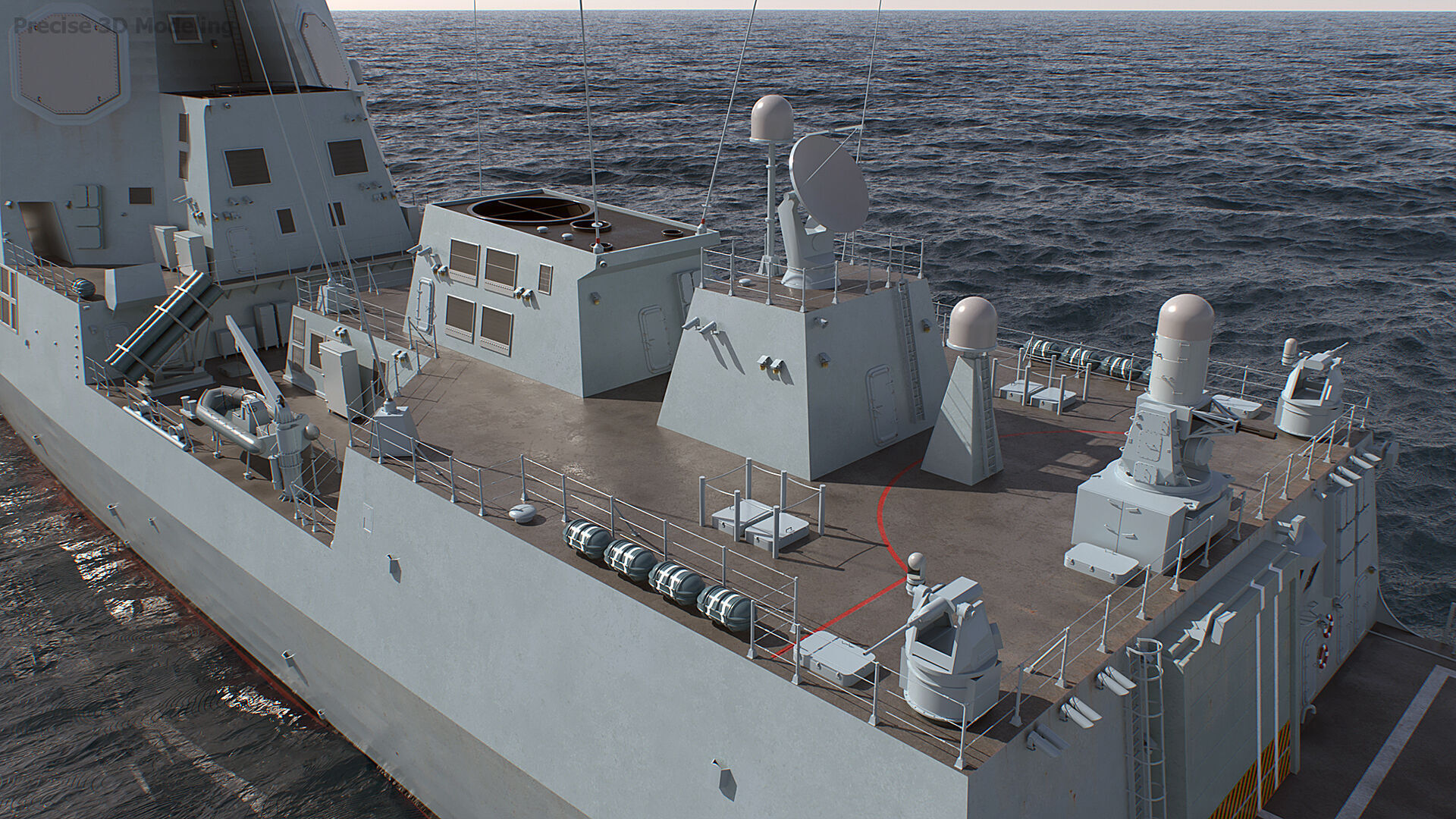 Military Ship air warfare destroyer HMAS Hobart  3D model_8
