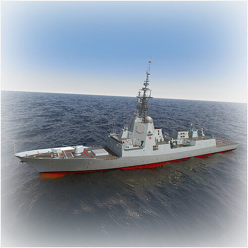 Military Ship air warfare destroyer HMAS Hobart  3D model