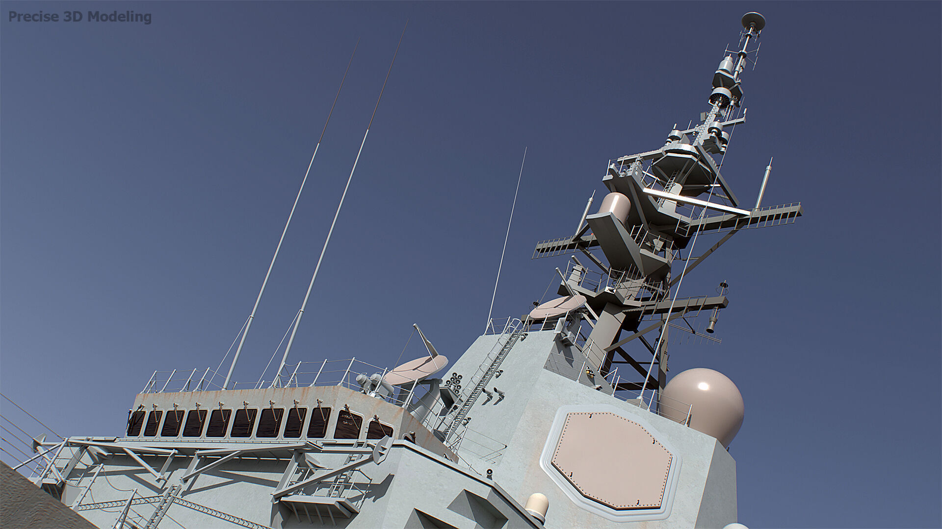 Military Ship air warfare destroyer HMAS Hobart  3D model_5