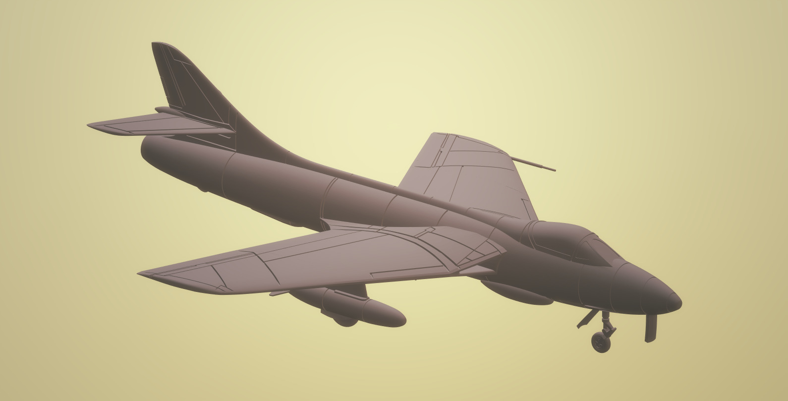 HAWKER HUNTER F4 AND F5 1-72 SCALE HIGHLY DETAILED MODEL 3D print model_3