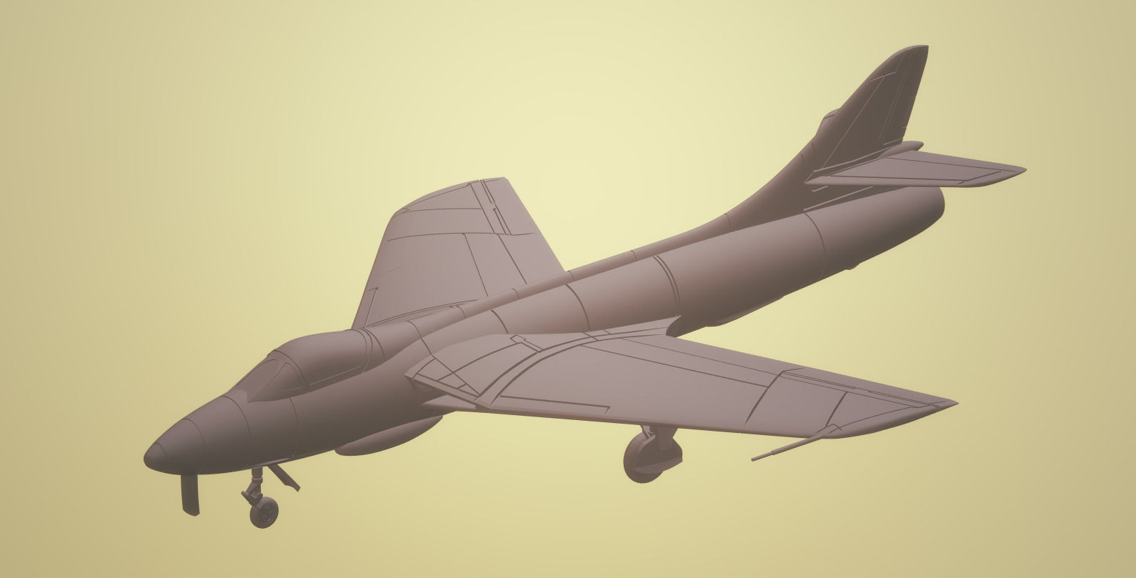 HAWKER HUNTER F4 AND F5 1-72 SCALE HIGHLY DETAILED MODEL 3D print model_1