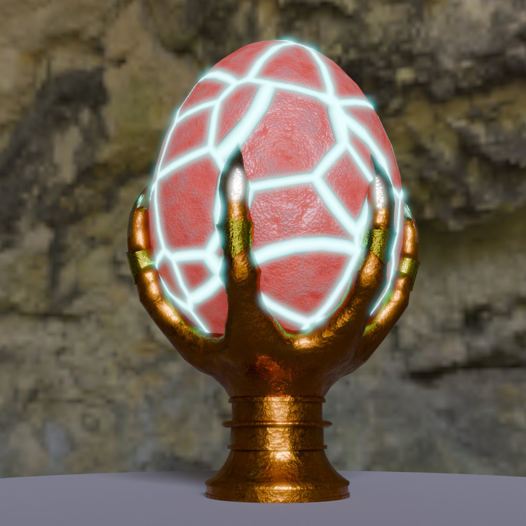 Fantasy Egg Lamp 3D model_2