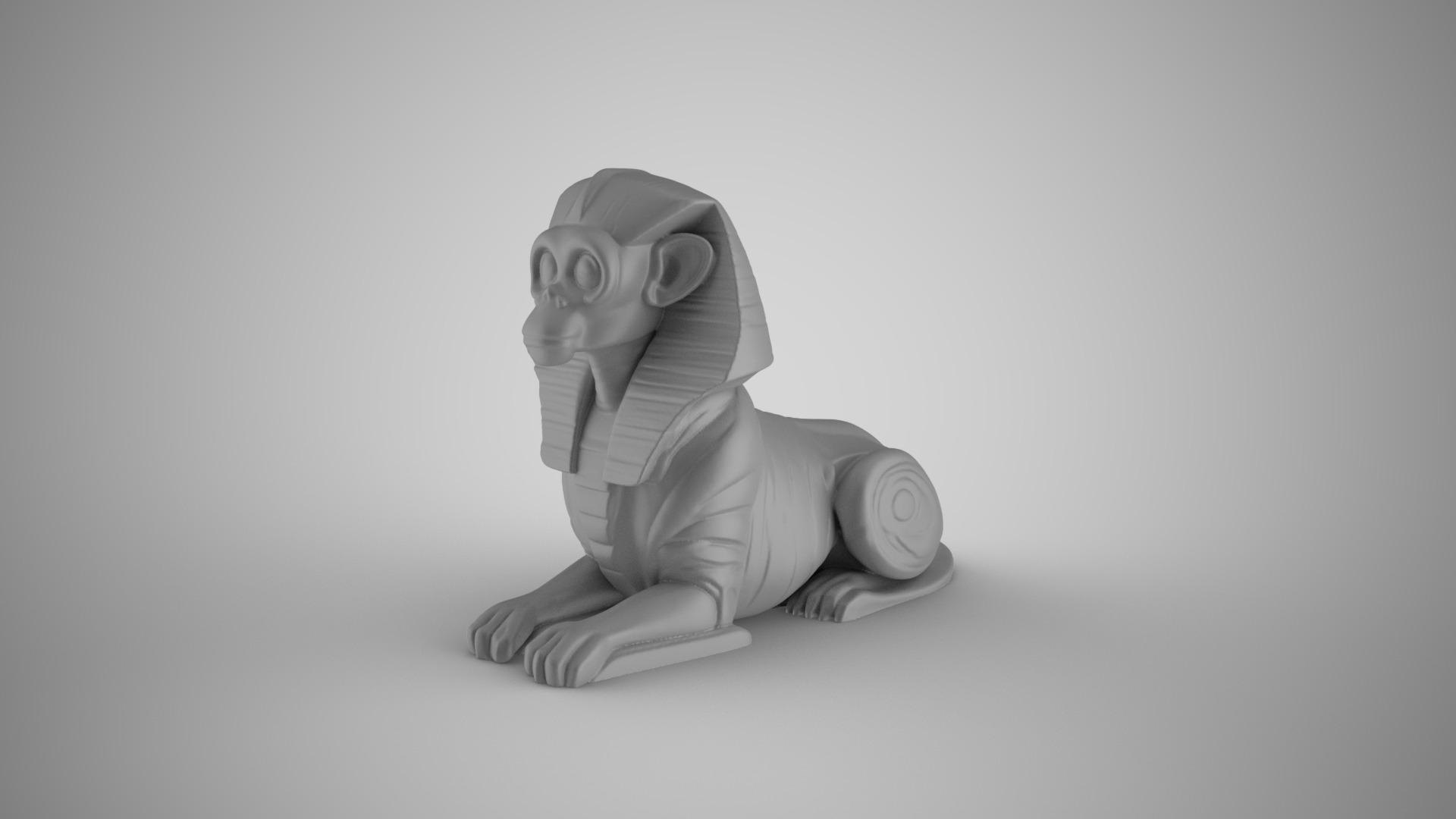 Sphinx Monkey 3D print model_2
