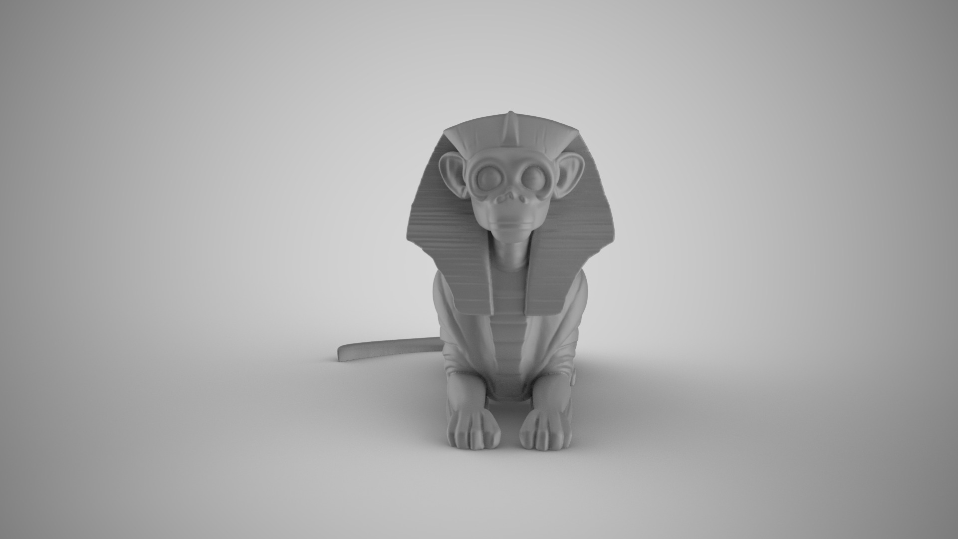 Sphinx Monkey 3D print model_3