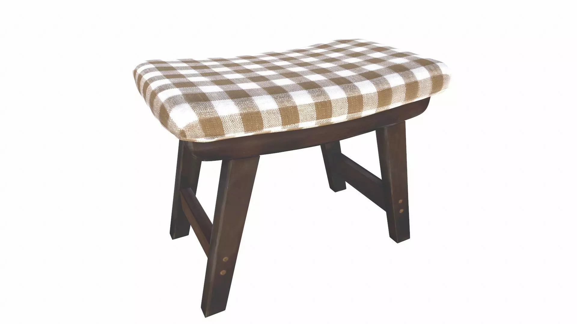 Foot Stools Solid Wood Wear Shoes Sofa Fabric Stool 3D model