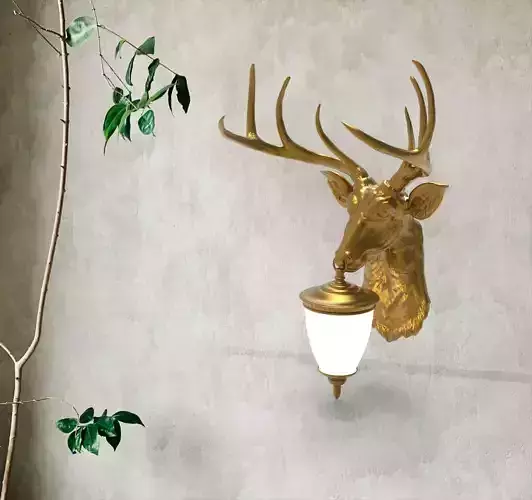 Reindeer Head Wall Lamp