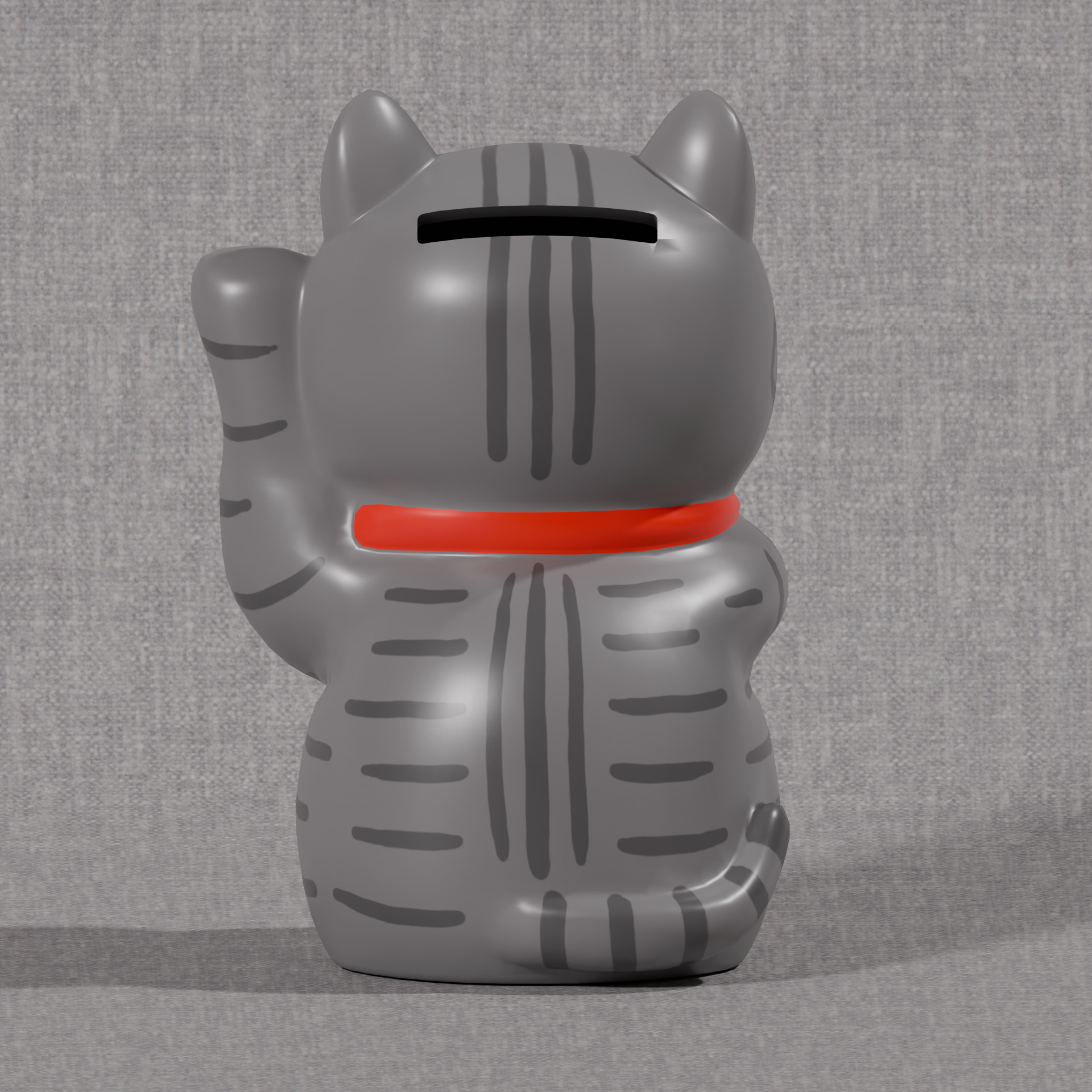 Lucky Cat Money Bank Low-poly 3D model_4