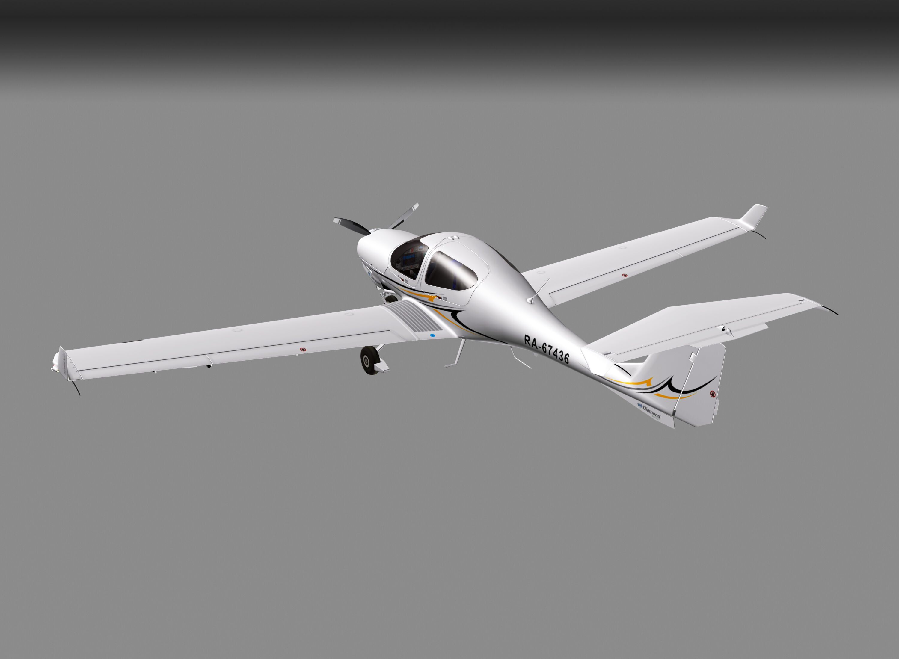 Diamond DA40 Low-poly 3D model_2