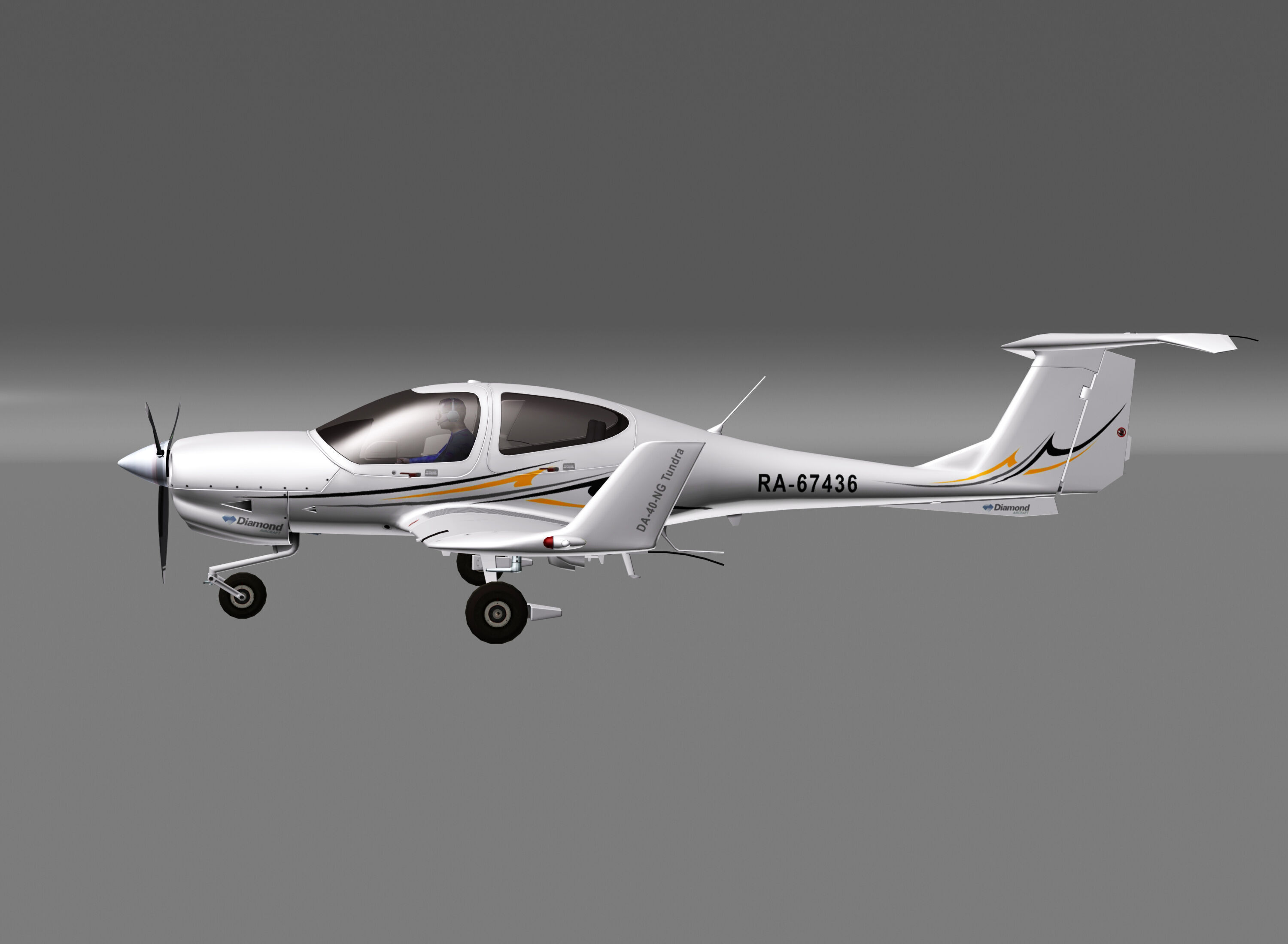 Diamond DA40 Low-poly 3D model_5