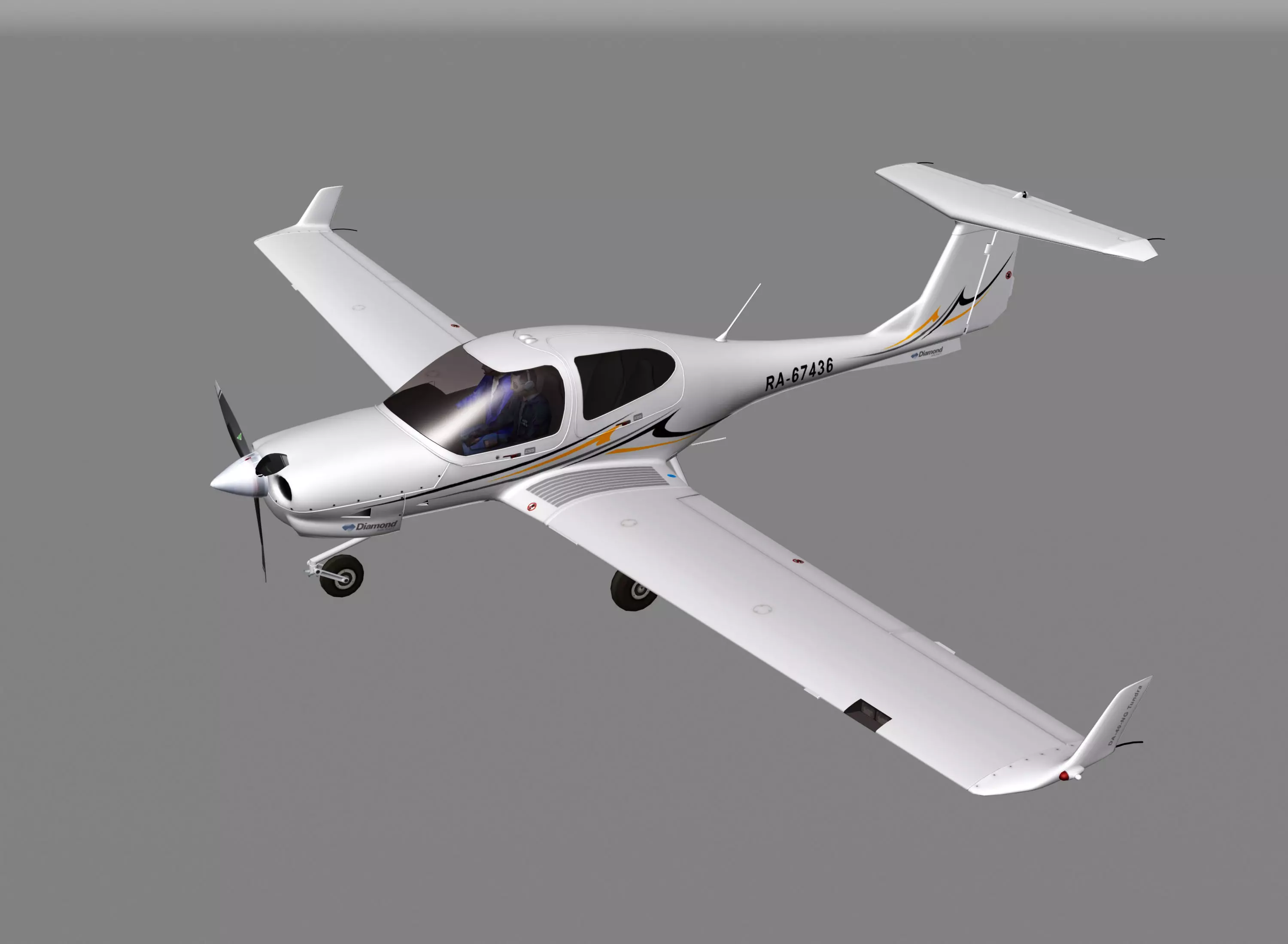 Diamond DA40 Low-poly 3D model_0