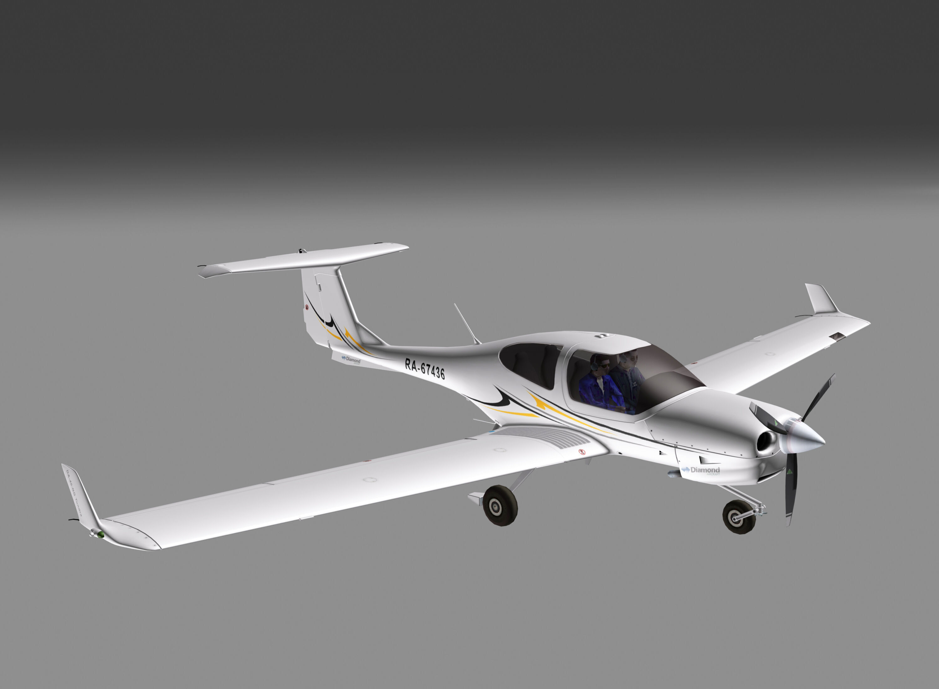 Diamond DA40 Low-poly 3D model_1