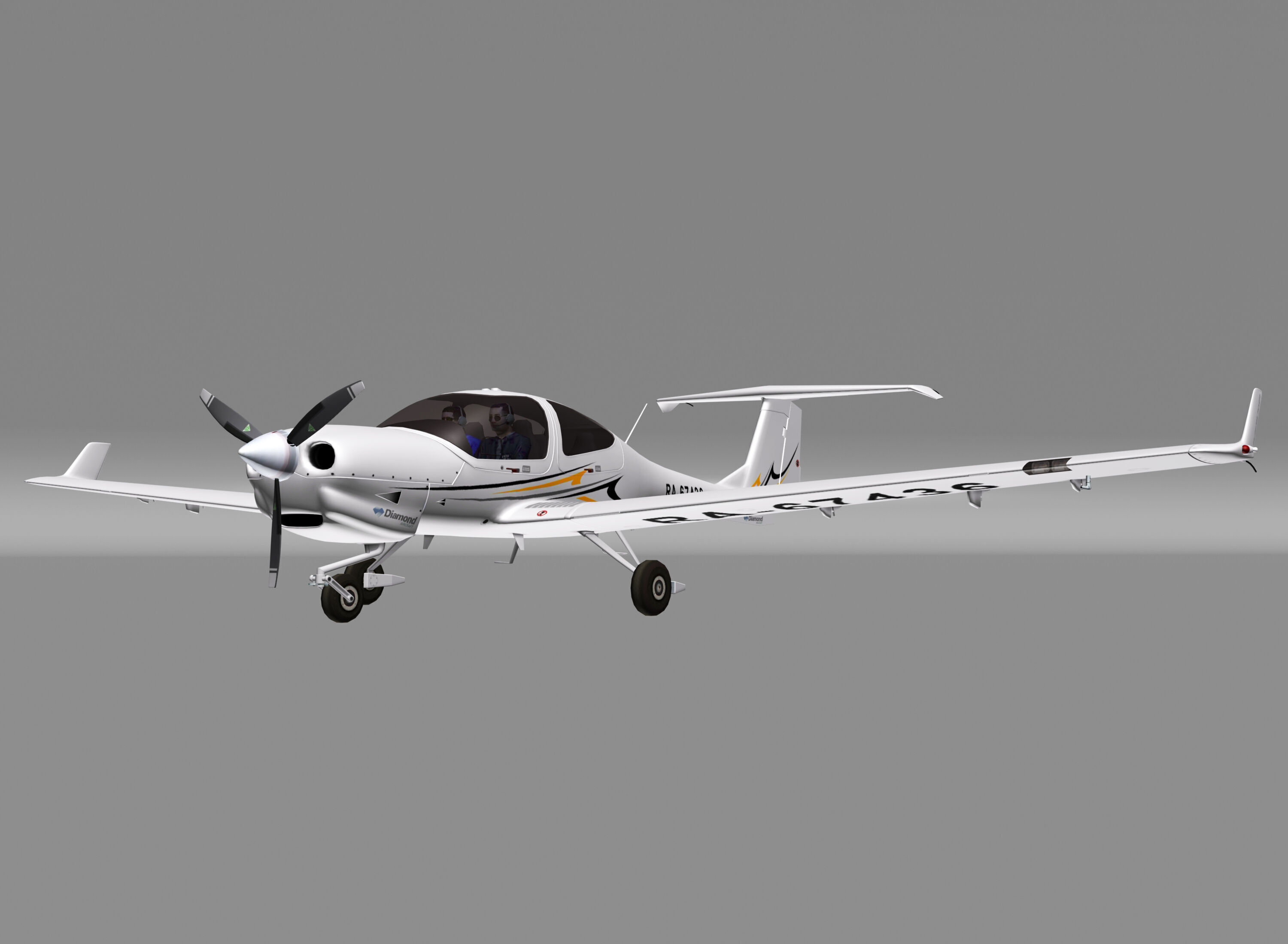 Diamond DA40 Low-poly 3D model_7