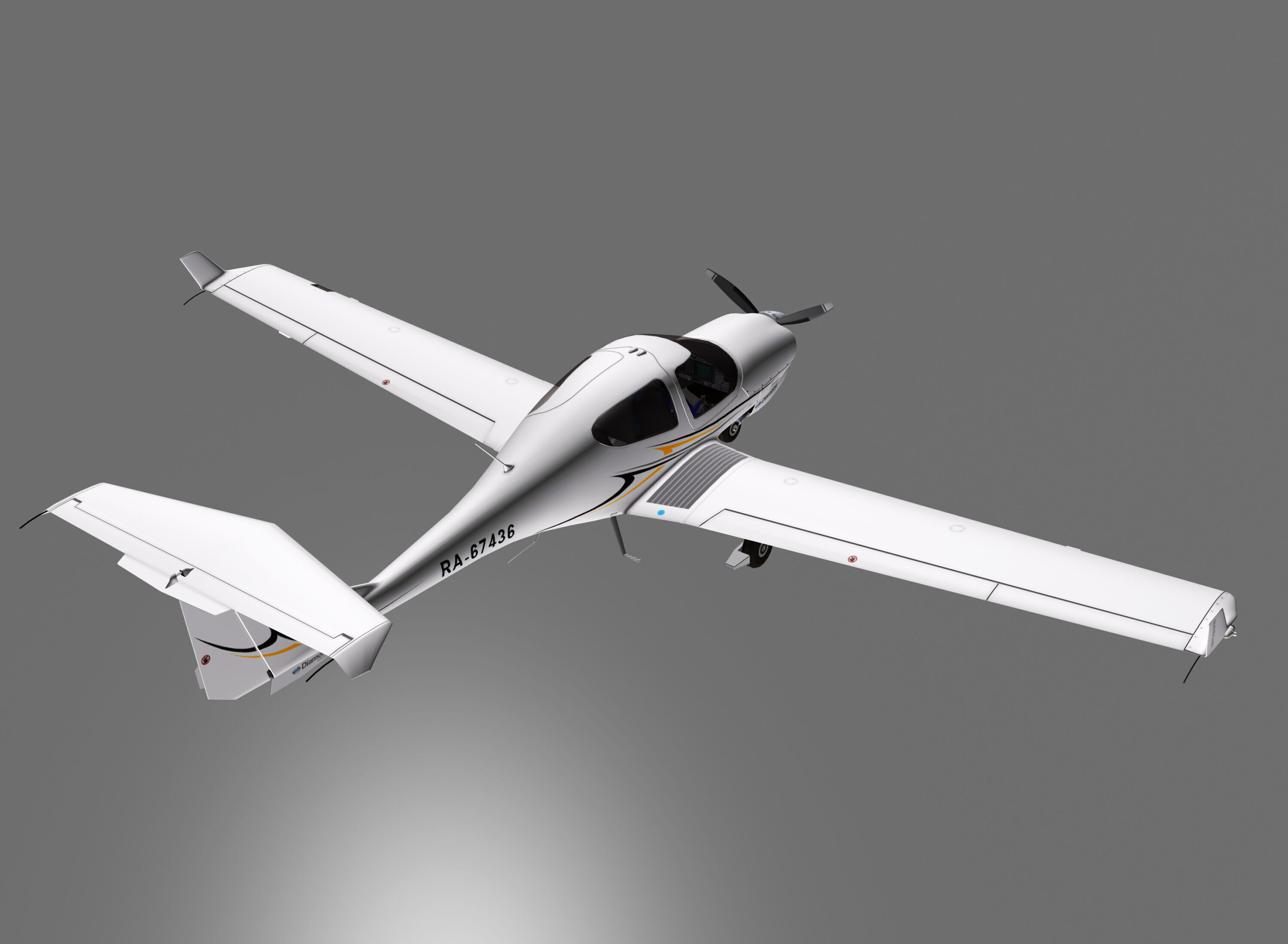 Diamond DA40 Low-poly 3D model_6