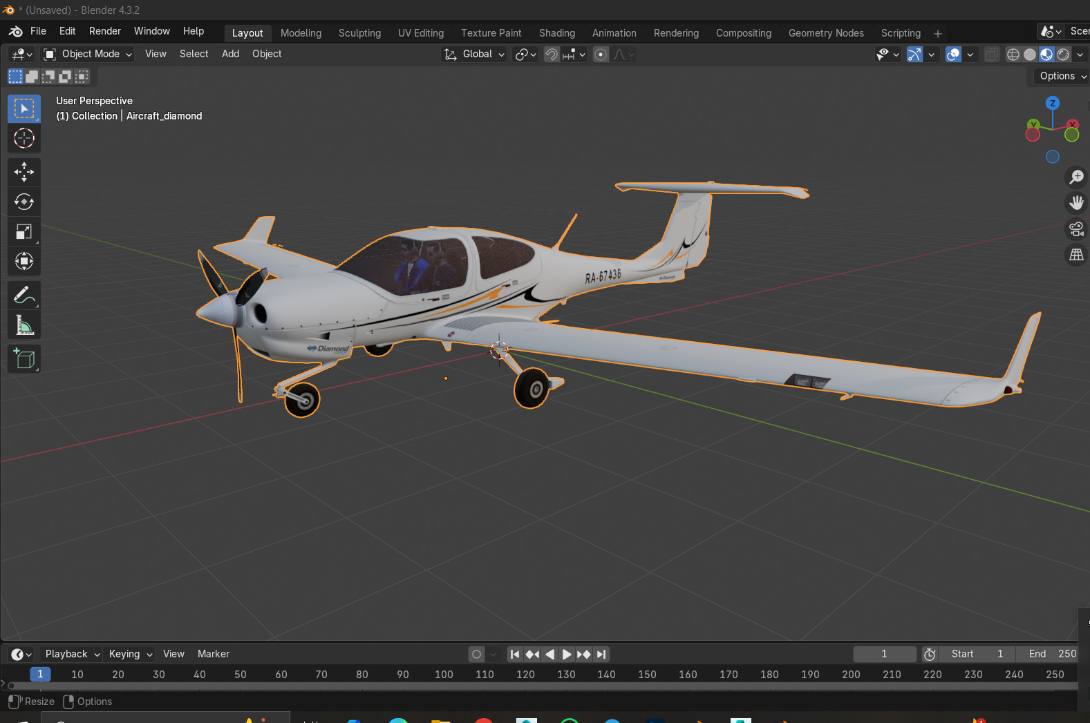 Diamond DA40 Low-poly 3D model_12