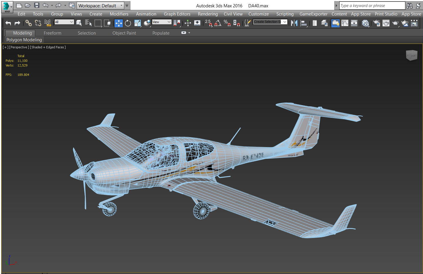 Diamond DA40 Low-poly 3D model_10