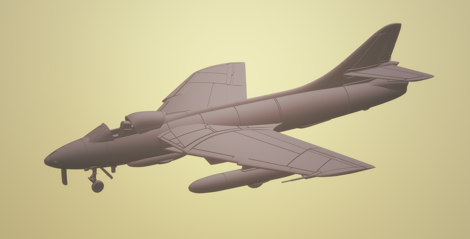 HAWKER HUNTER MK-58 1-72 SCALE HIGHLY DETAILED MODEL 3D print model_3