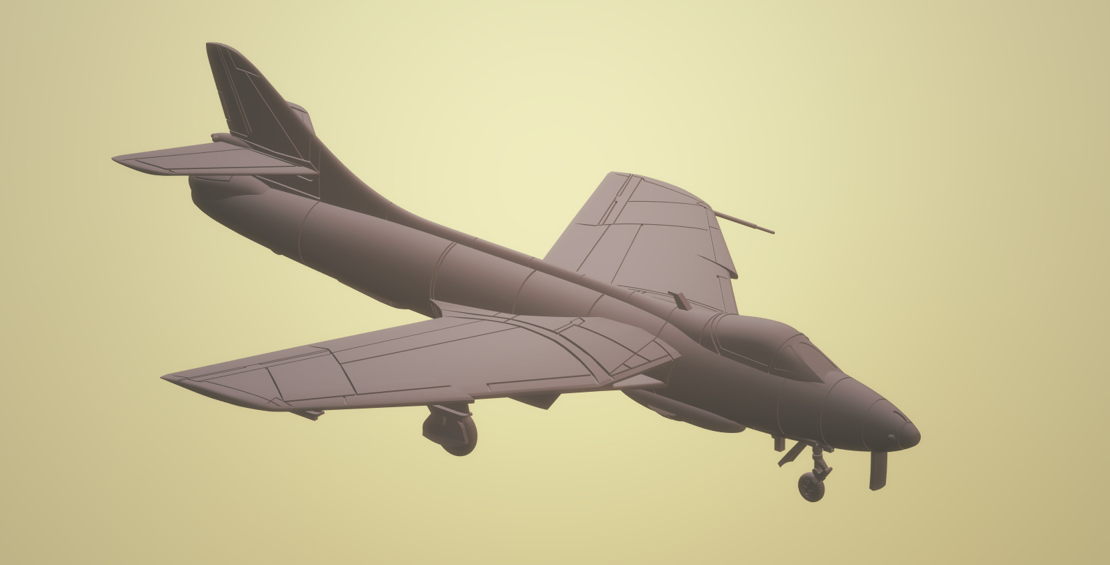 HAWKER HUNTER MK-58 1-72 SCALE HIGHLY DETAILED MODEL 3D print model_2