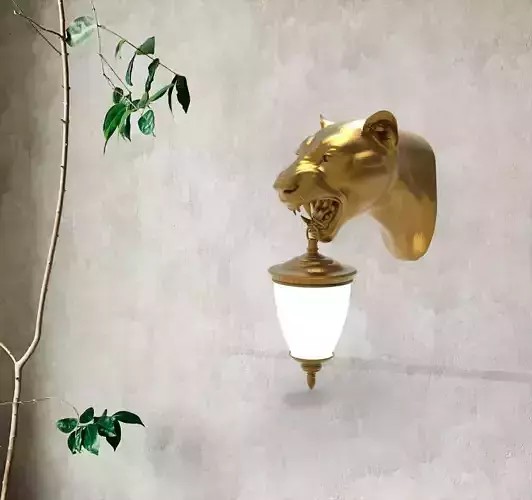 Lion Head Wall Lamp