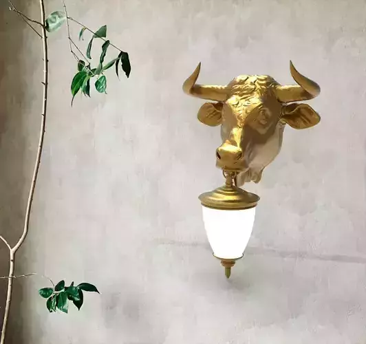 Buffalo Head Wall Lamp