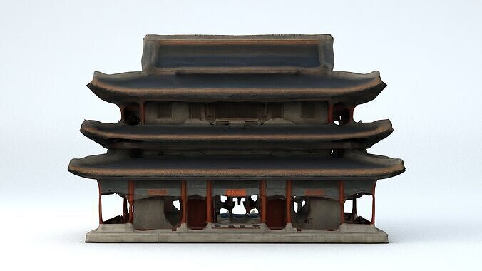 Ancient Chinese Building 1 3D model 2