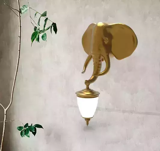 Elephant Head Wall Lamp