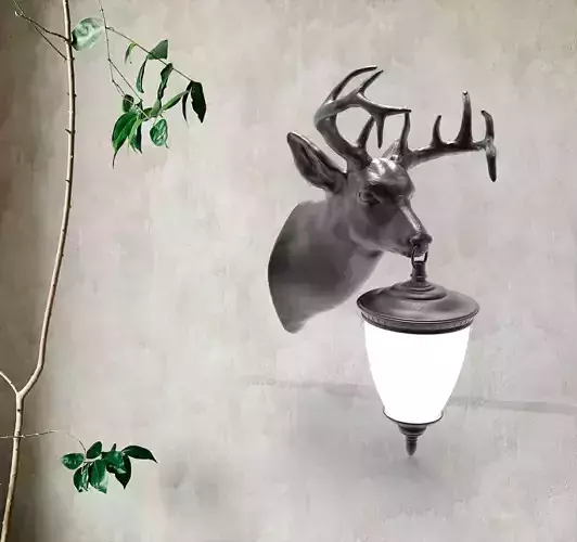 Deer Head Wall Lamp 3D print model