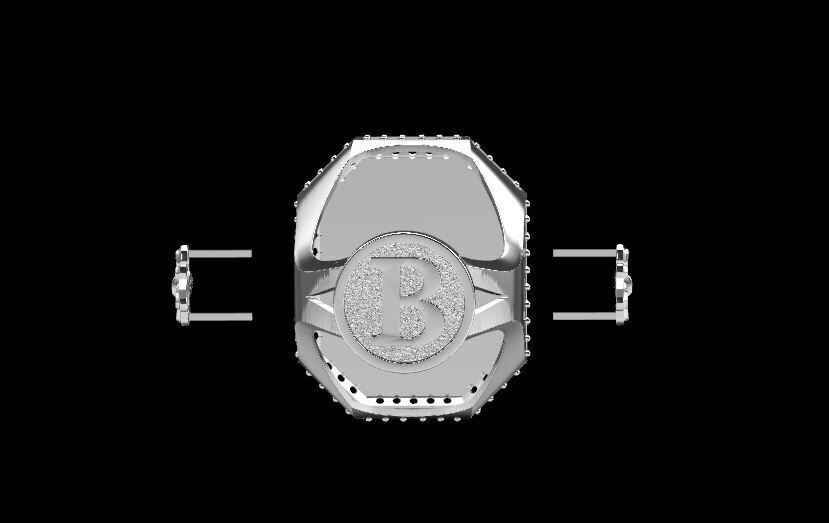 lion signet ring 3D print model_1