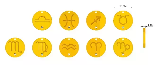 zodiac pendant 3D print model