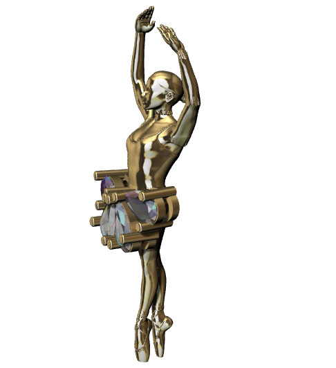 Ballerina Statue Pendant 3D print model_1