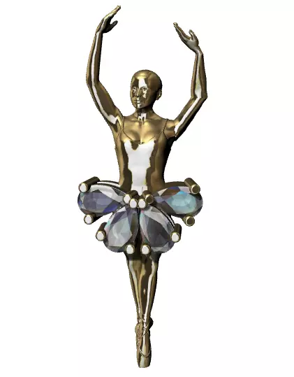 Ballerina Statue Pendant 3D print model_0