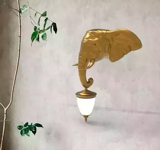 Elephant Head Wall Lamp