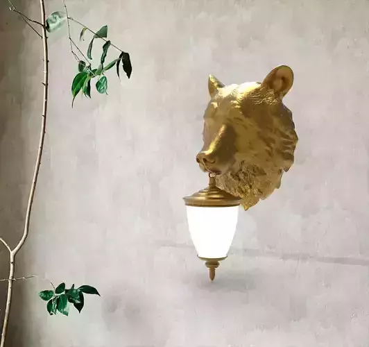 Bear Head Wall Lamp