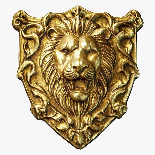 Lion Heraldic Emblem PBR  Low-poly 3D model