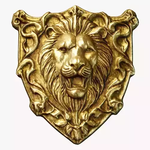 Lion Heraldic Emblem PBR  Low-poly 3D model