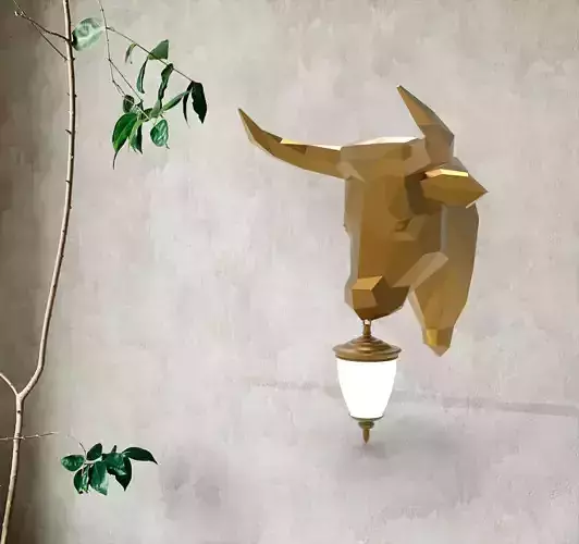 Bull Head Wall Lamp