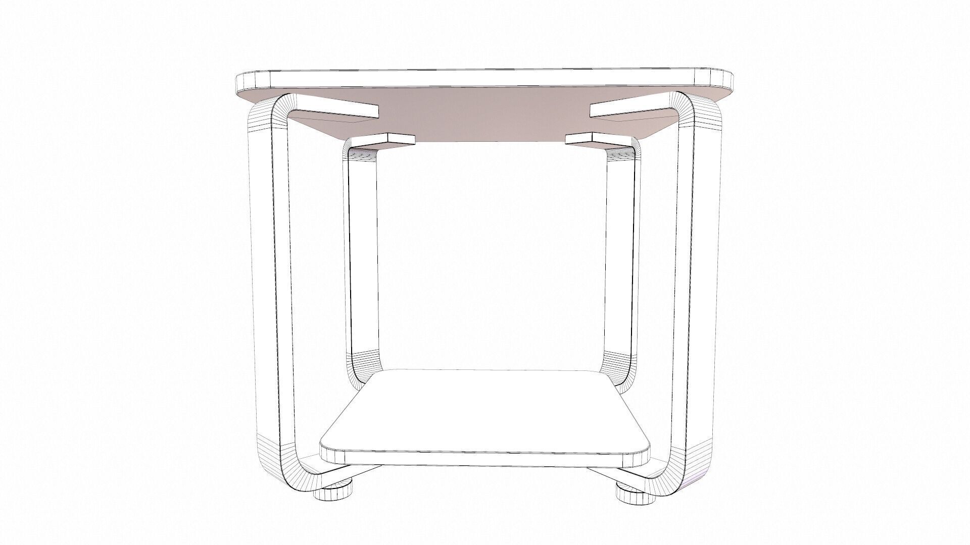 Square Side Table 3D model_9