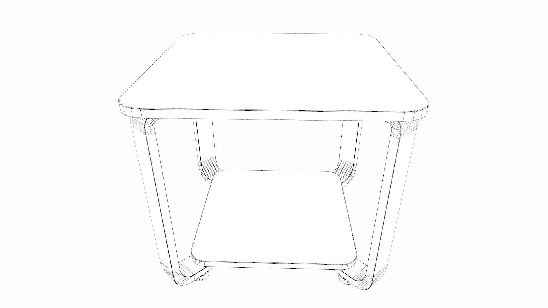Square Side Table 3D model_10