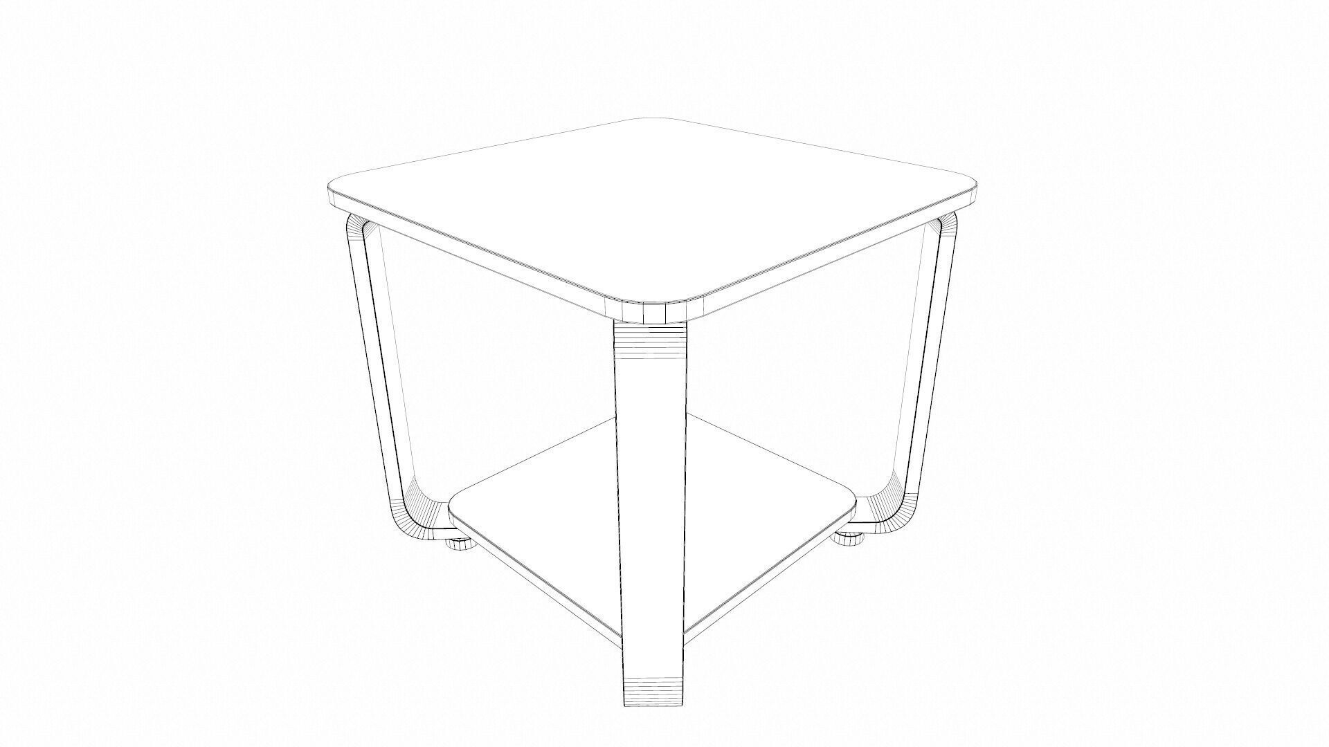 Square Side Table 3D model_8