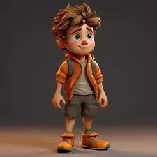 Cute boy 3D model_0