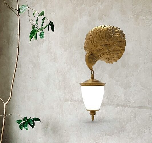Eagle Head Wall Lamp 3D print model