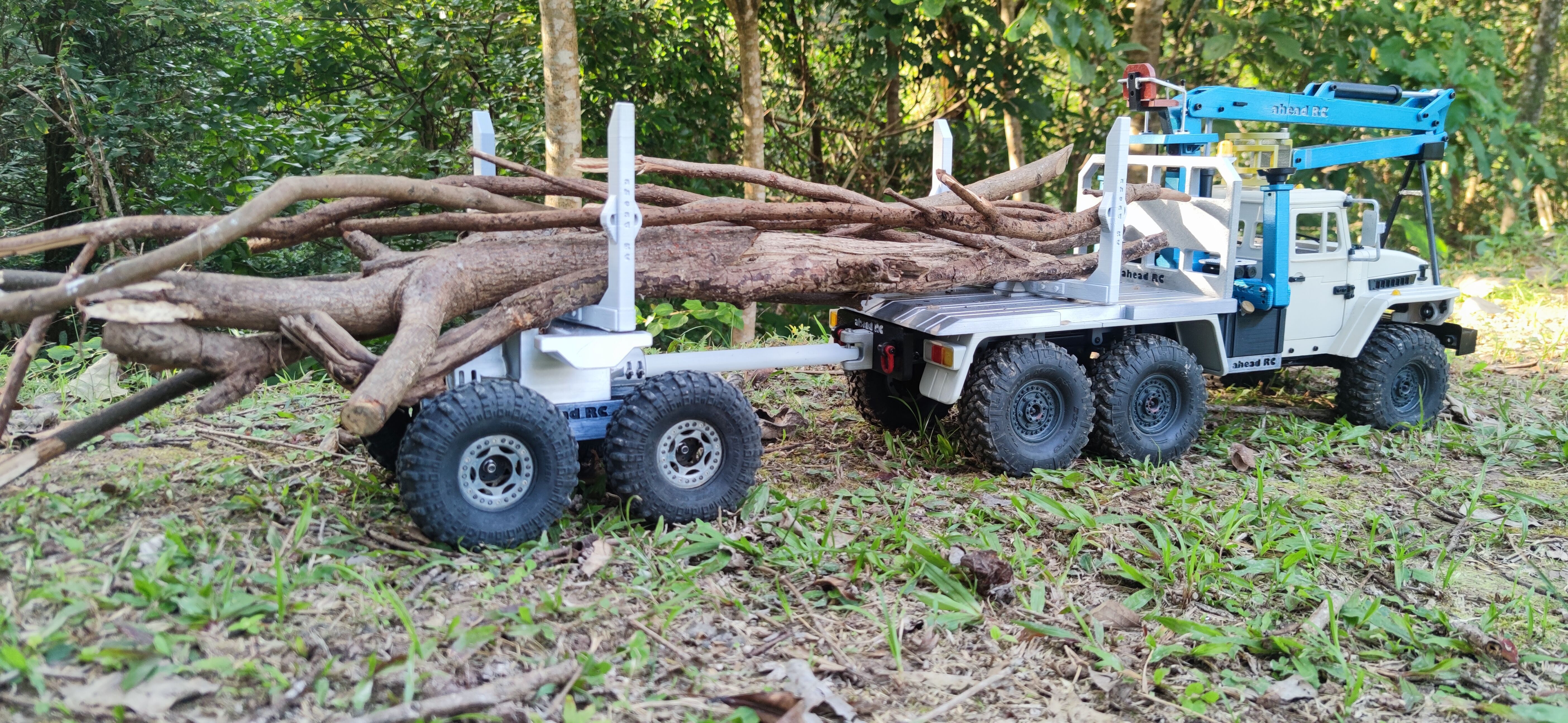 4320 Logging bed and trailer for TRX6 - 1-10 RC body attachment 3D print model_6