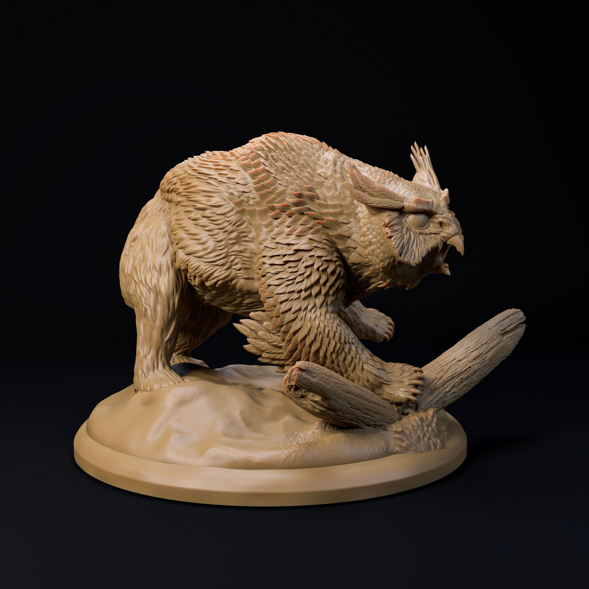 Owlbear angry 32mm scale pre-supported creature 3D print model_1