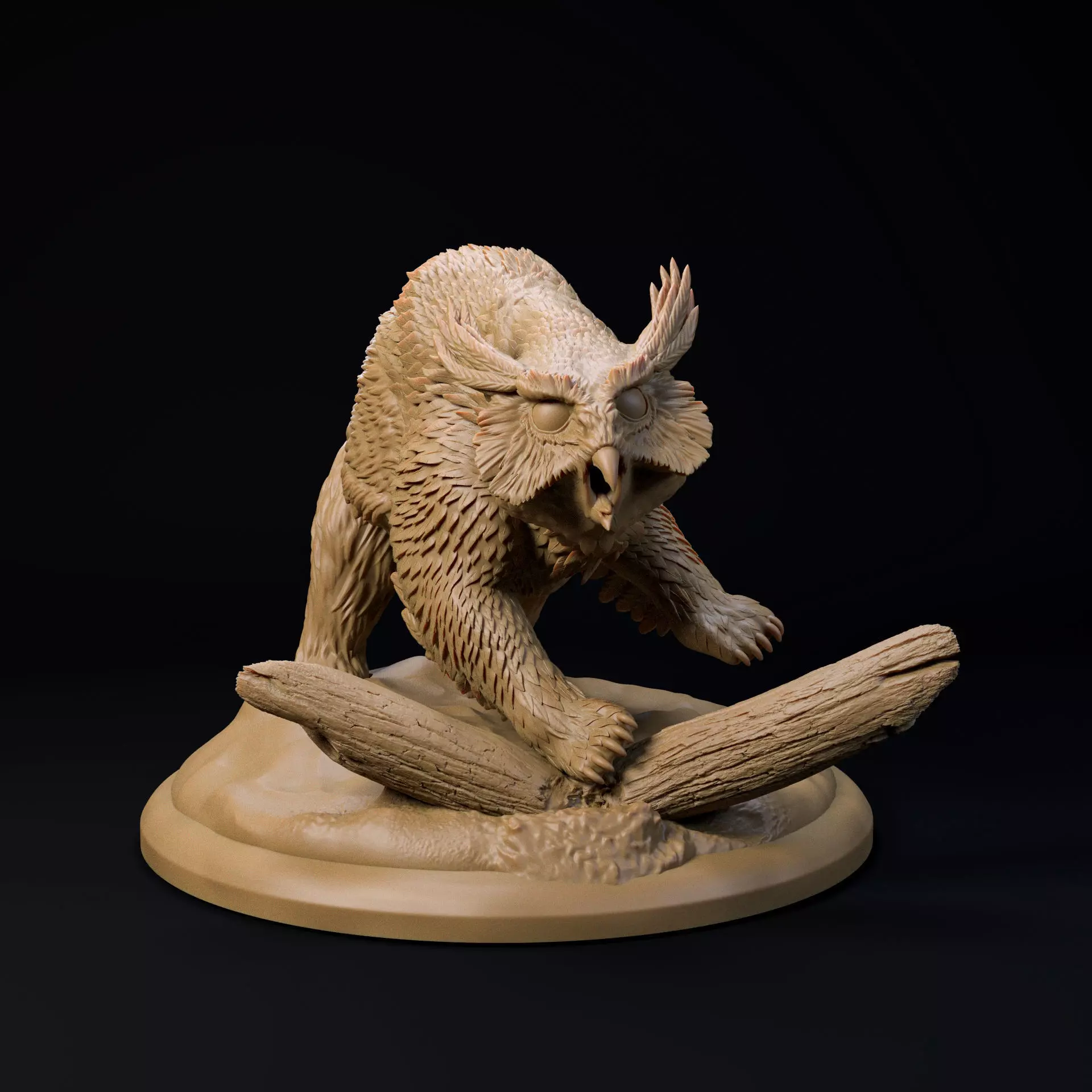 Owlbear angry 32mm scale pre-supported creature 3D print model_0