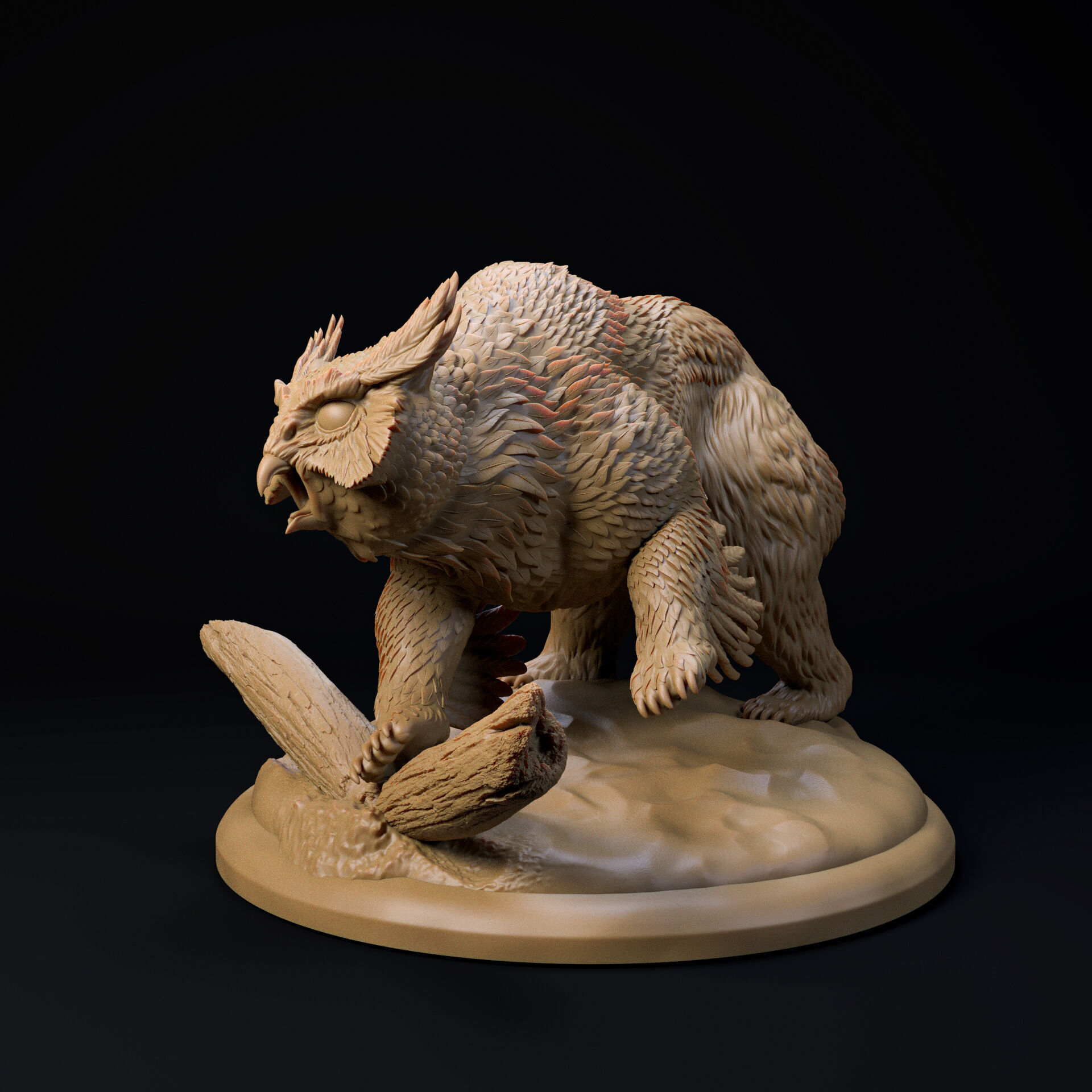 Owlbear angry 32mm scale pre-supported creature 3D print model_2