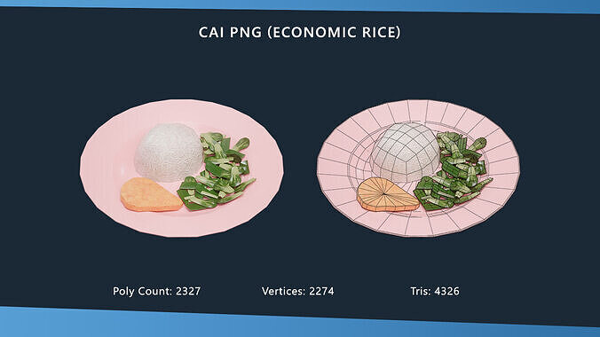 Singapore Food Pack Low-poly 3D model 3