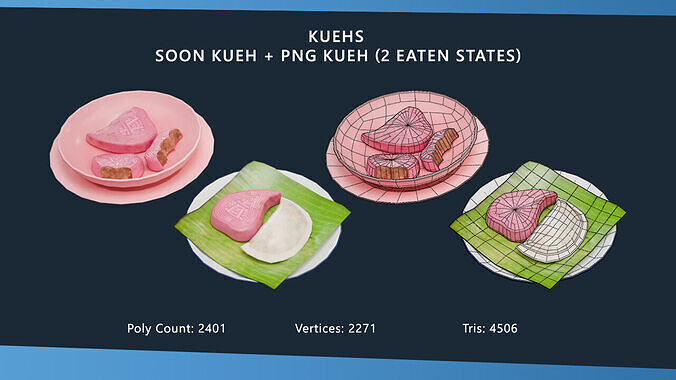 Singapore Food Pack Low-poly 3D model 5