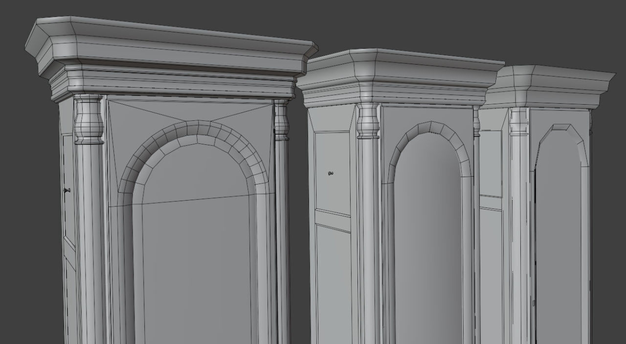 Grandfather Clock Low-poly 3D model_6